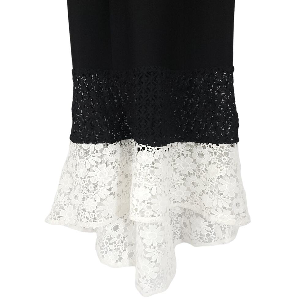 Adelyn Rae Sleeveless High Low Dress Black White Lace Trim - Picture 2 of 10